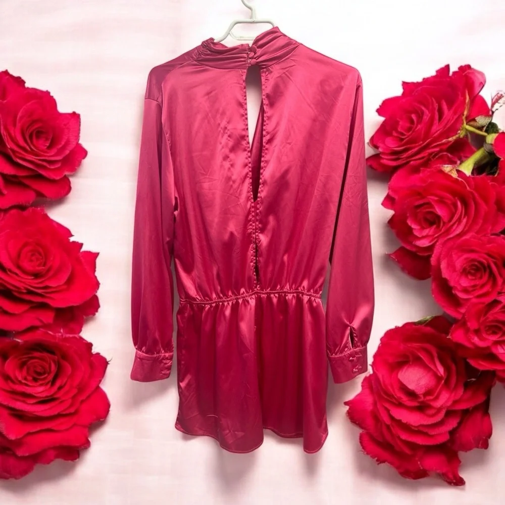 COPY - Pink Satin Romper L - Picture 3 of 3